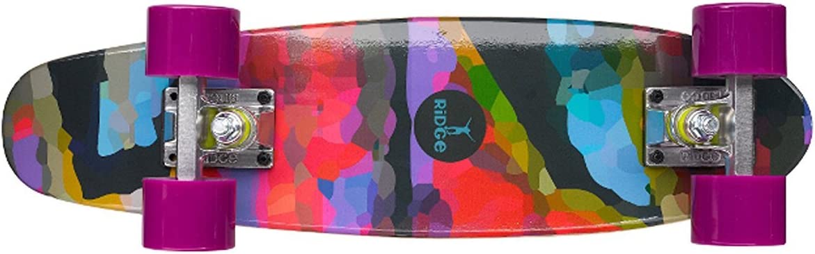 Ridge Skateboards Unisex-Youth Ridge Motif Printed 22" Colourflage Mini Maple Cruiser Complete