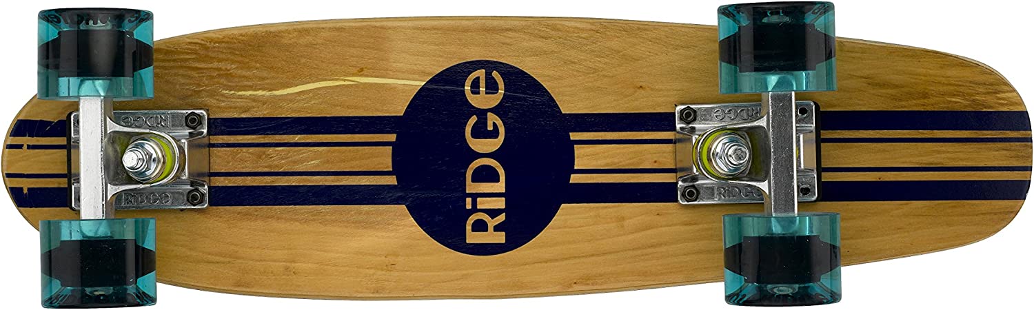 Ridge Skateboards Complete 55cm Maple Wooden Retro 22” Mini Cruiser Board