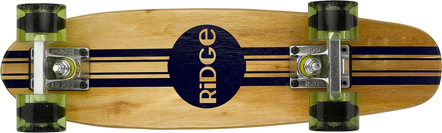Ridge Skateboards Complete 55cm Maple Wooden Retro 22” Mini Cruiser Board