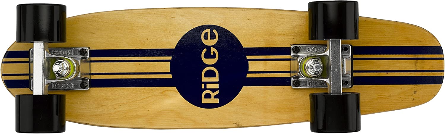 Ridge Skateboards Complete 55cm Maple Wooden Retro 22” Mini Cruiser Board