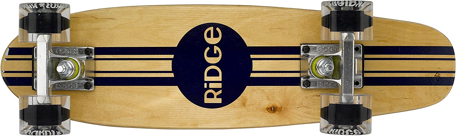 Ridge Skateboards Complete 55cm Maple Wooden Retro 22” Mini Cruiser Board