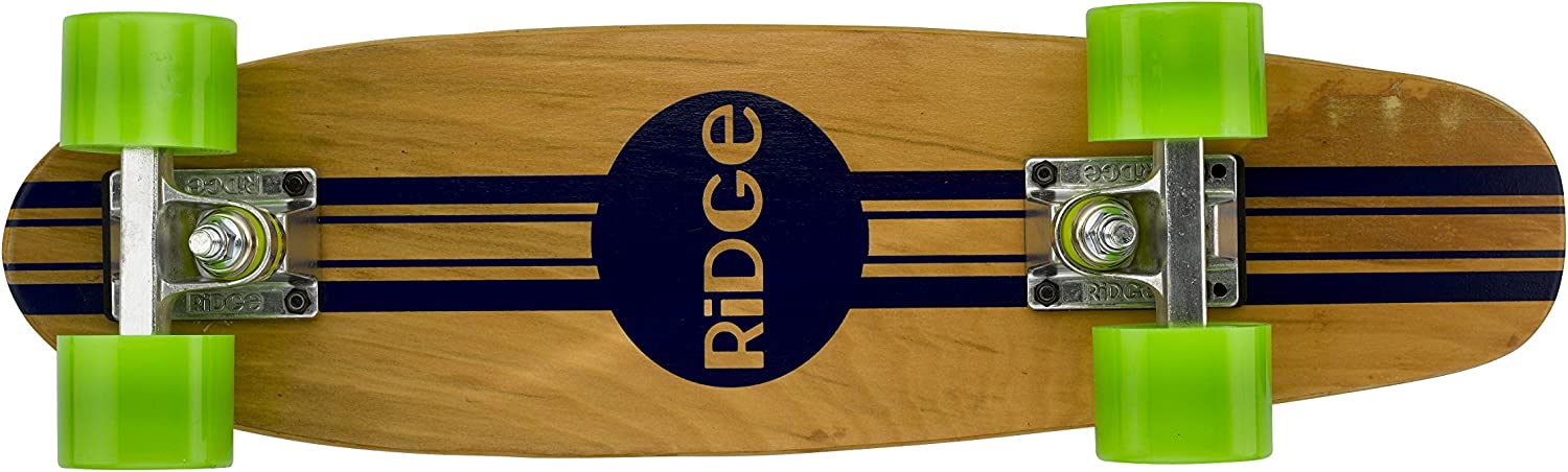 Ridge Skateboards Complete 55cm Maple Wooden Retro 22” Mini Cruiser Board