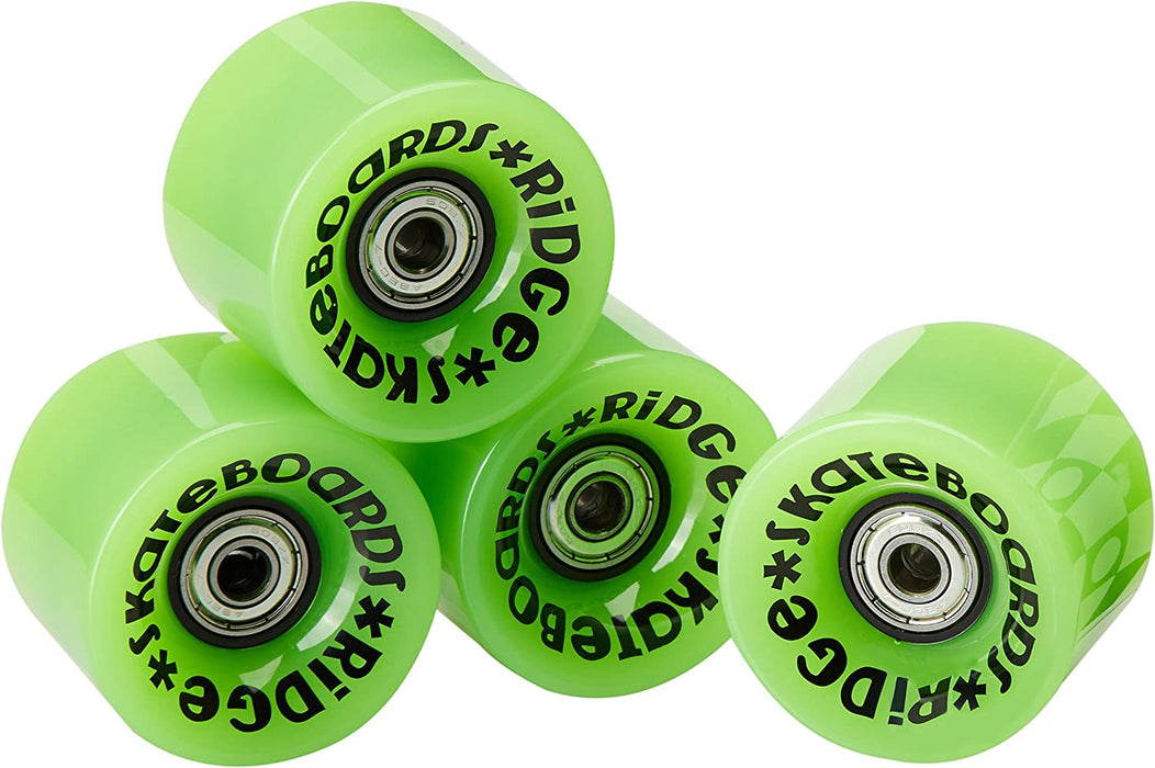 Ridge Skateboards 59mm Cruiser Skateboard Wheels with ABEC-7 bearings Green