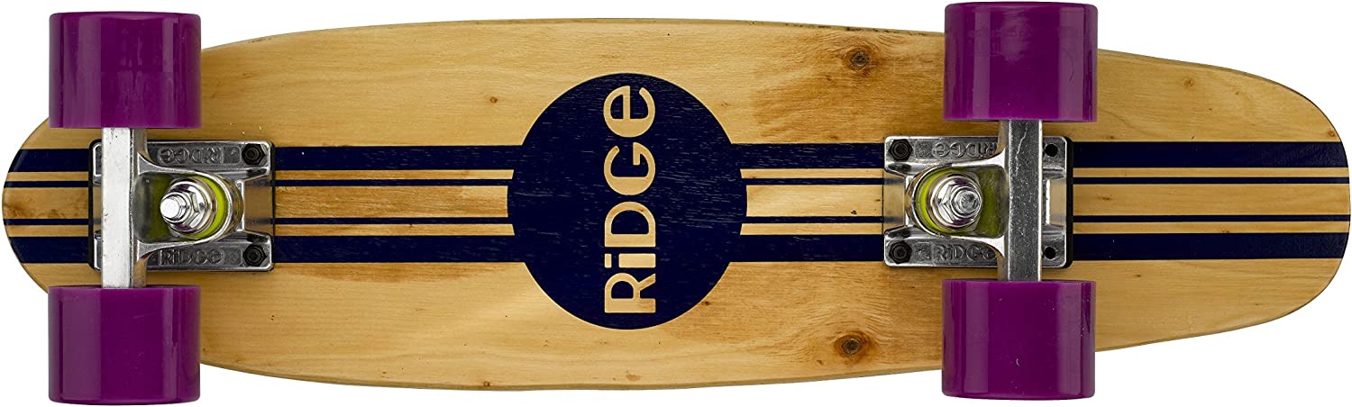 Ridge Skateboards Complete 55cm Maple Wooden Retro 22” Mini Cruiser Board