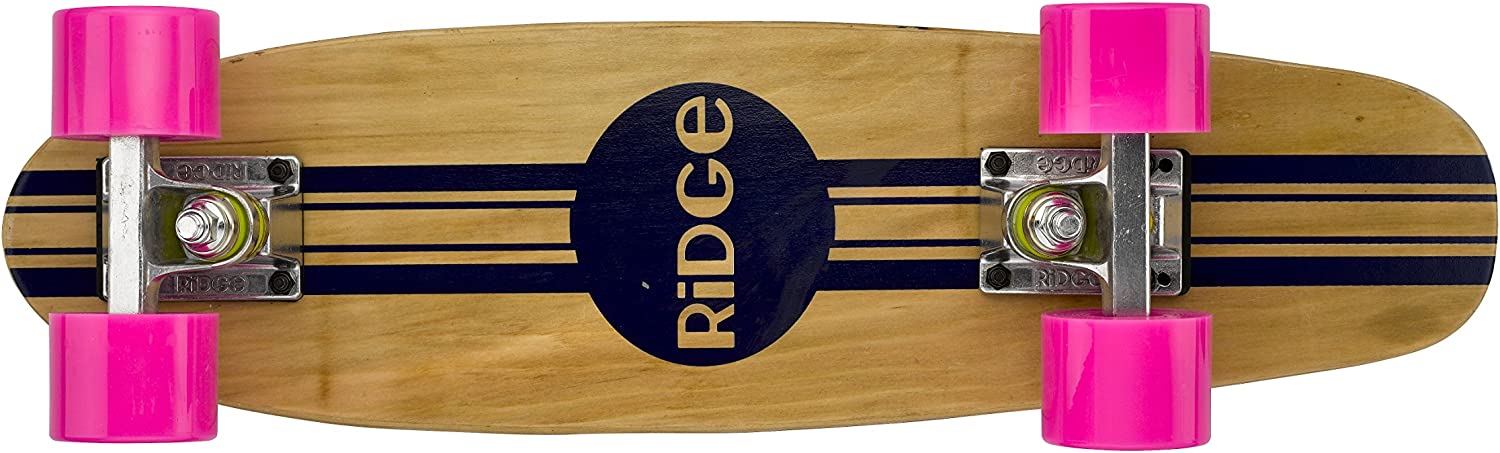 Ridge Skateboards Complete 55cm Maple Wooden Retro 22” Mini Cruiser Board