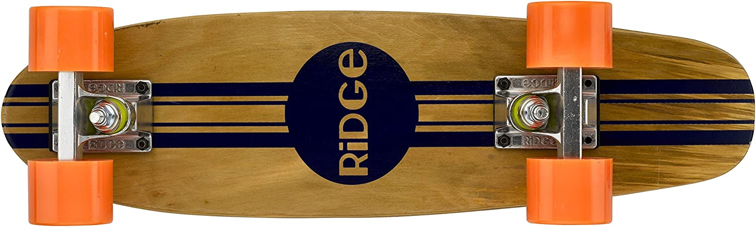 Ridge Skateboards Complete 55cm Maple Wooden Retro 22” Mini Cruiser Board
