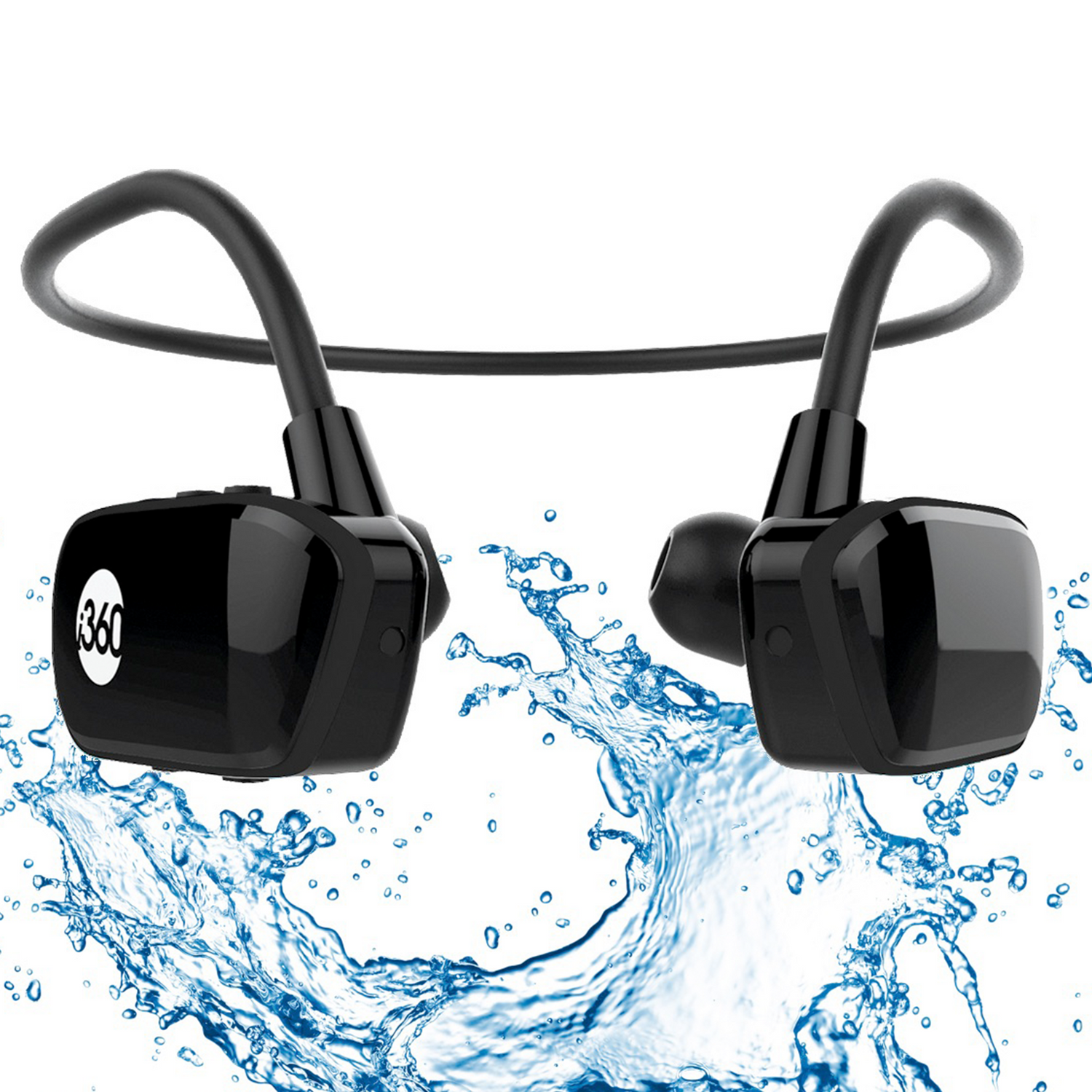 i360 'Black Edition' Waterproof Wireless Bluetooth Earphones