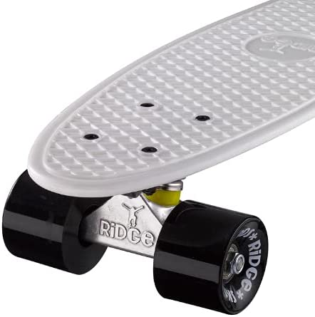 Ridge Retro 22" Board White Mini Cruiser Board - UK Manufactured