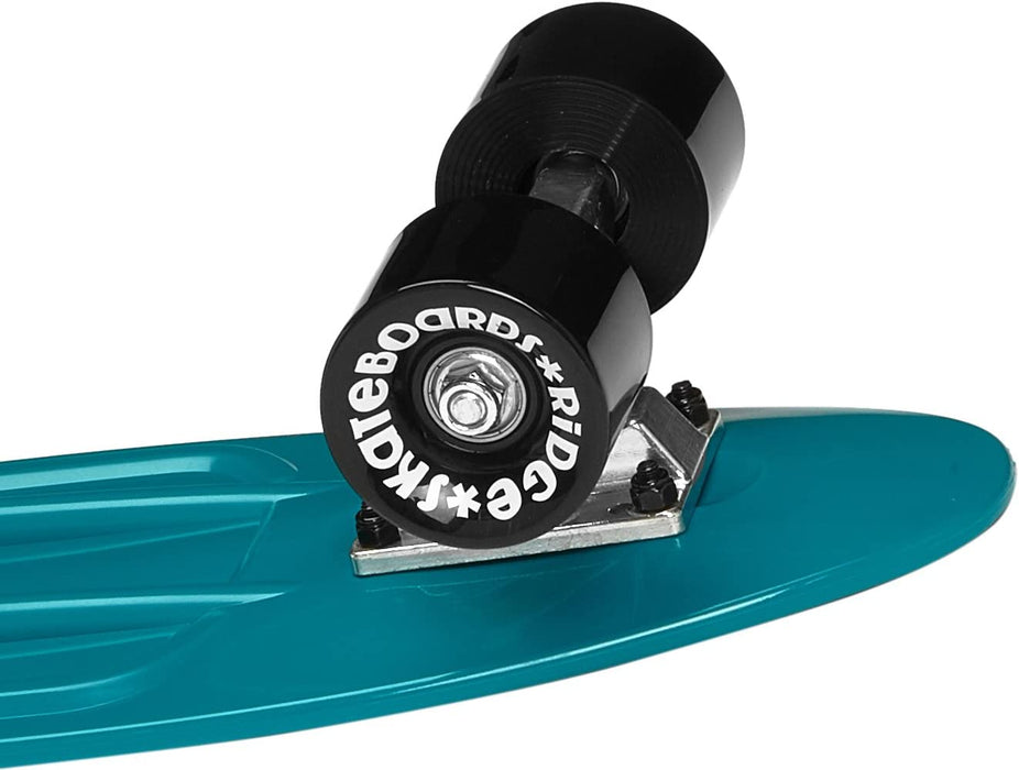 Ridge Skateboards Organics Complete Teal Mini Cruiser Skateboard 22" - UK Manufactured