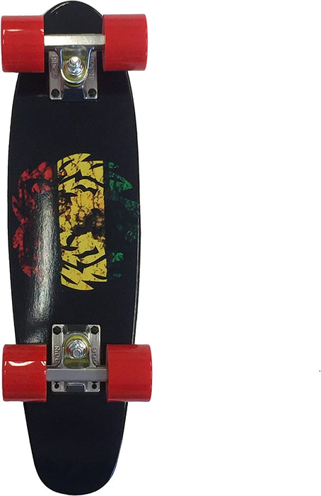 Ridge Motif Mini Cruiser Rasta 22" Skateboards with Red Wheels