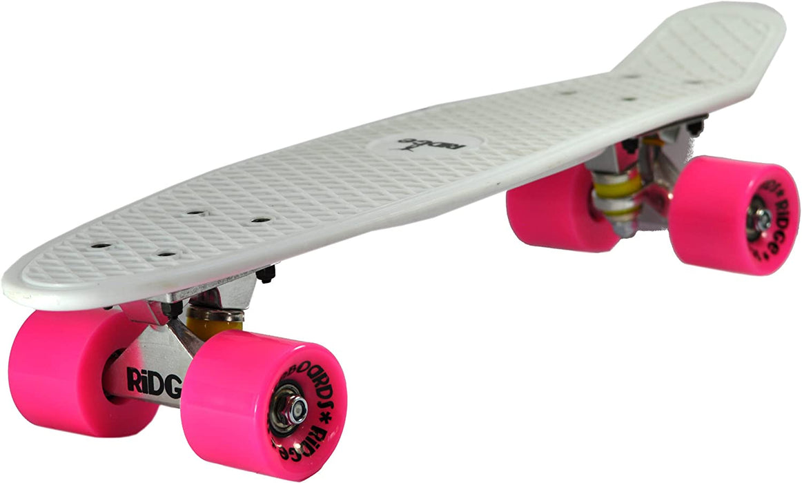 Ridge Retro 22" Board White Mini Cruiser Board - UK Manufactured