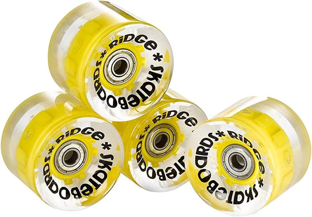 Ridge Skateboards Wheels Yellow LED 70mm