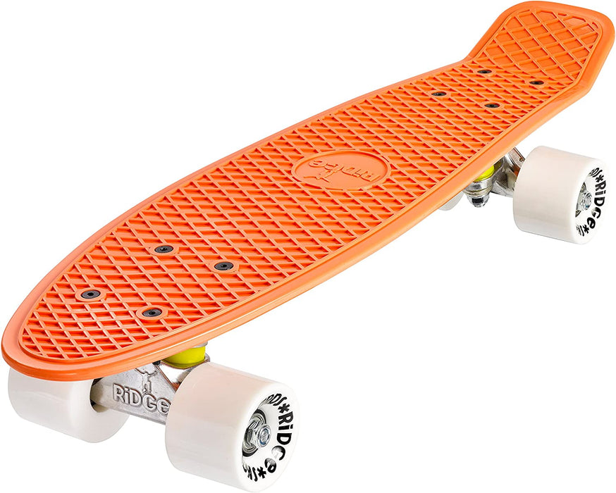 Ridge Skateboards 22" Board Pastels Range Peach Skateboard with White Wheels