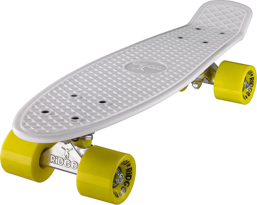 Ridge Retro 22" Board White Mini Cruiser Board - UK Manufactured