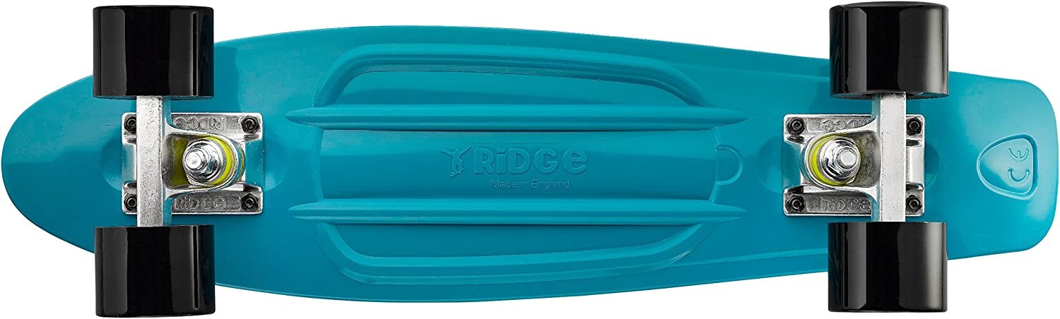 Ridge Skateboards Organics Complete Teal Mini Cruiser Skateboard 22" - UK Manufactured