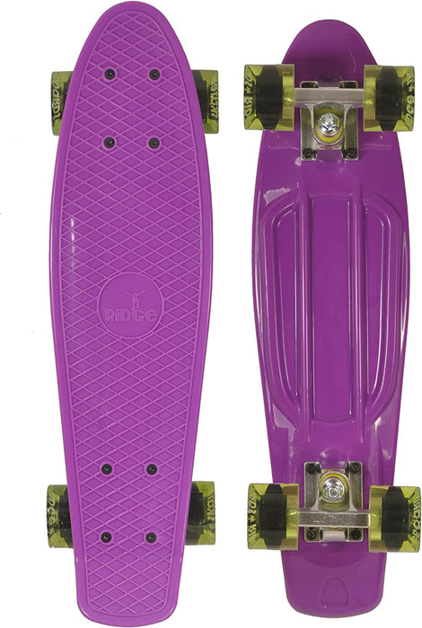 Ridge Retro Mini 22" Board Purple Cruiser Board - UK Manufactured