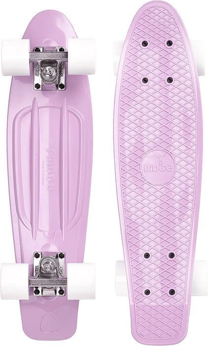 Ridge Skateboards 22" Board Pastels Range Rose Skateboard with White Wheels