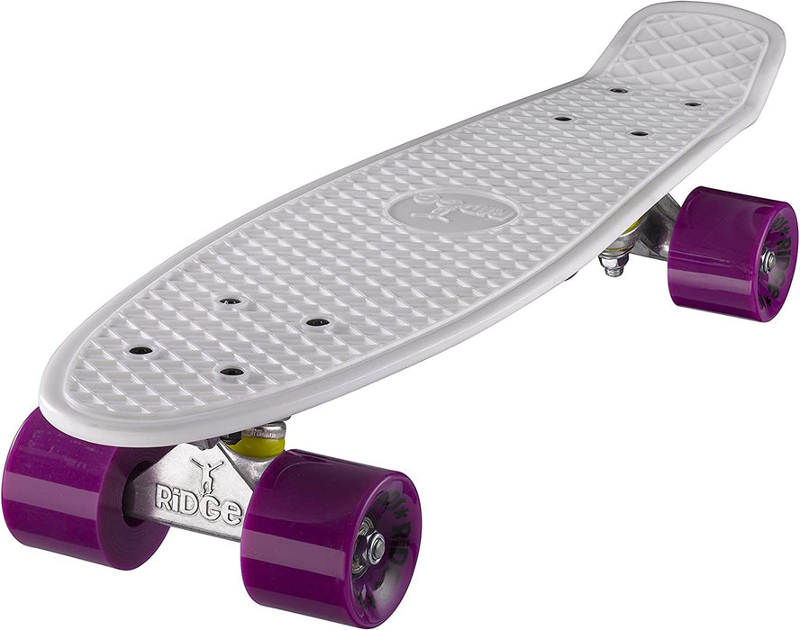 Ridge Retro 22" Board White Mini Cruiser Board - UK Manufactured