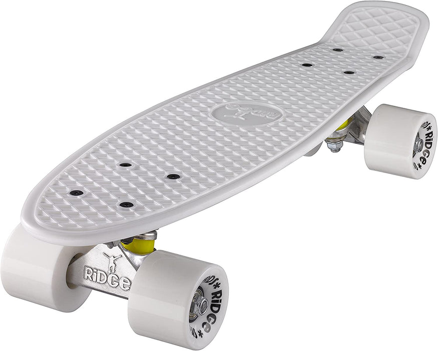 Ridge Retro 22" Board White Mini Cruiser Board - UK Manufactured