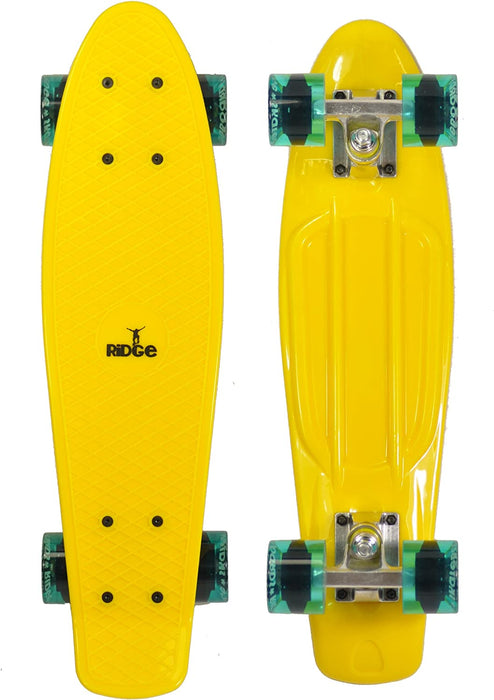 Ridge Retro Mini Cruiser 22" Yellow Board - UK Manufactured