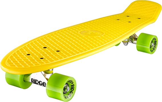 Ridge Skateboards Big Brother Retro Cruiser Skateboard 27" Board Yellow