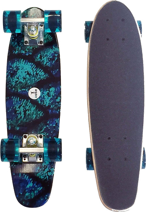 Ridge Skateboards Motif 22" wood Board Fish Mini Cruiser with Blue Wheels