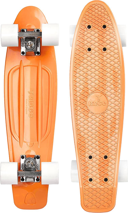 Ridge Skateboards 22" Board Pastels Range Peach Skateboard with White Wheels