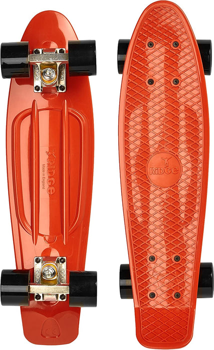 Ridge Skateboards Organics Complete Mini Cruiser Skateboard 22" - UK Manufactured Burnt Orange